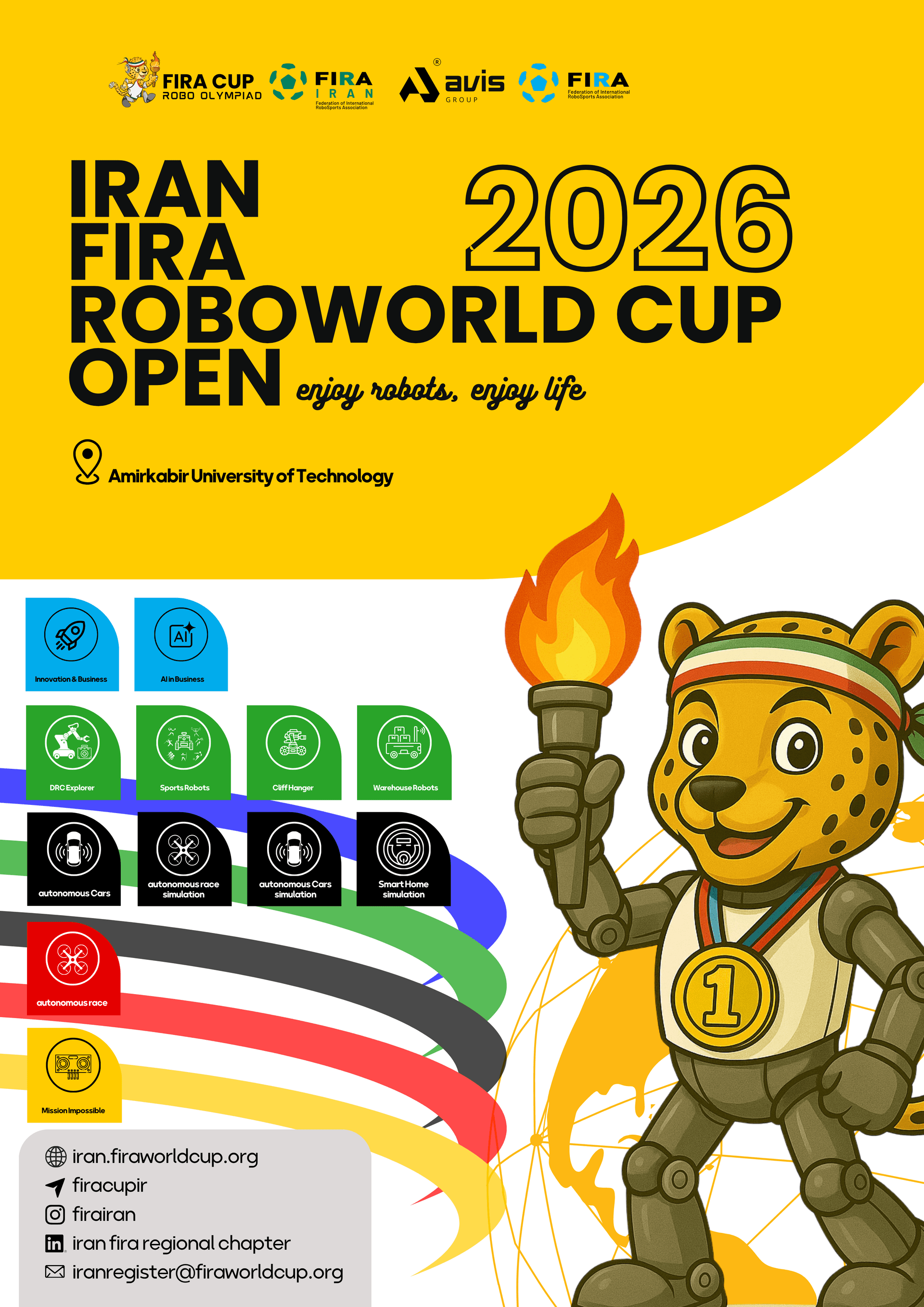 Iran 2026 FIRA Open Competition Poster
